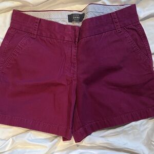 J. Crew Women's Dark Red Chino Shorts
